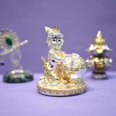 Laddu Gopal Krishna Makhan Murti - Silver Plated
